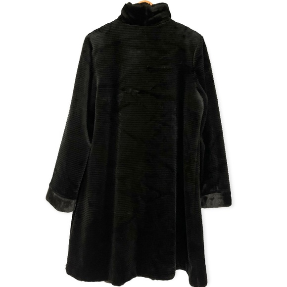 1 MadisonTextured Faux Fur Long Coat - Picture 3 of 10